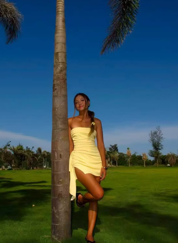 Cute Yellow Sheath Strapless Pleated Satin Short Prom Dress Homecoming Dress DP7966