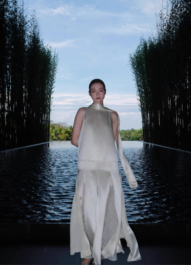 Stunning Flowy White A Line Satin Prom Dress Wedding Guest Dress DP4489