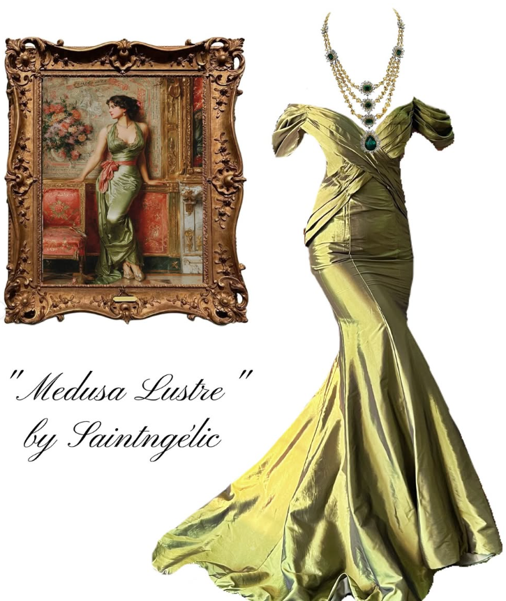 Classic Green Mermaid V Neck Satin Long Prom Dress Evening Dress DP5125