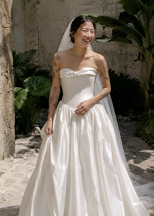 Simple A Line Sweetheart Neck White Satin Long Wedding Dress DP7984