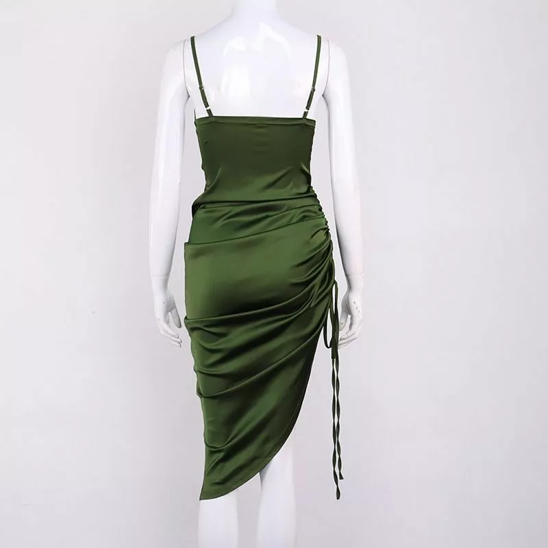 New Satin Prom Dress Spaghetti Strap Evening Dress DP183