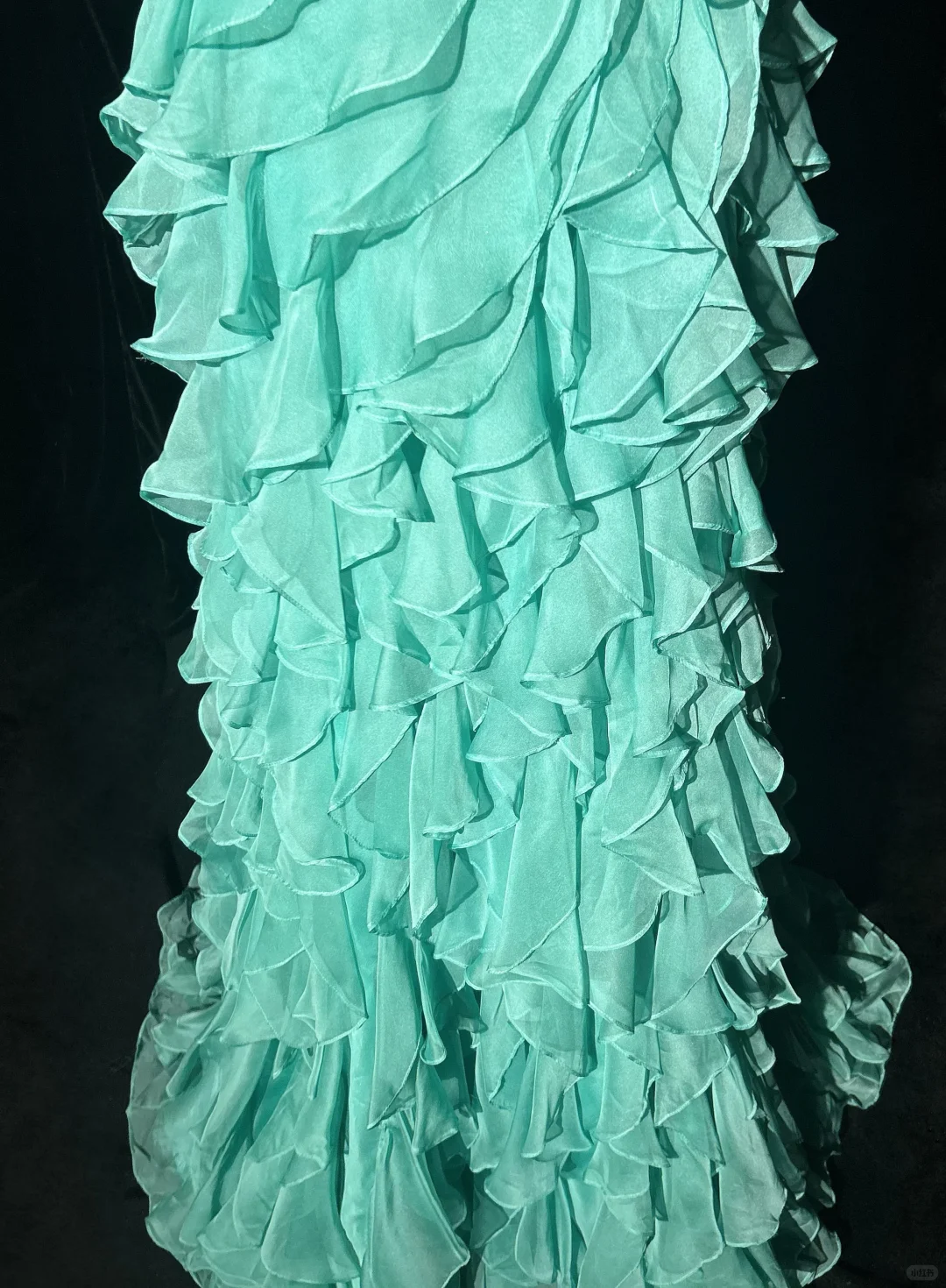 Retro A Line Halter Beaded Ruffle Blue Chiffon Prom Dress Party Dress DP2773