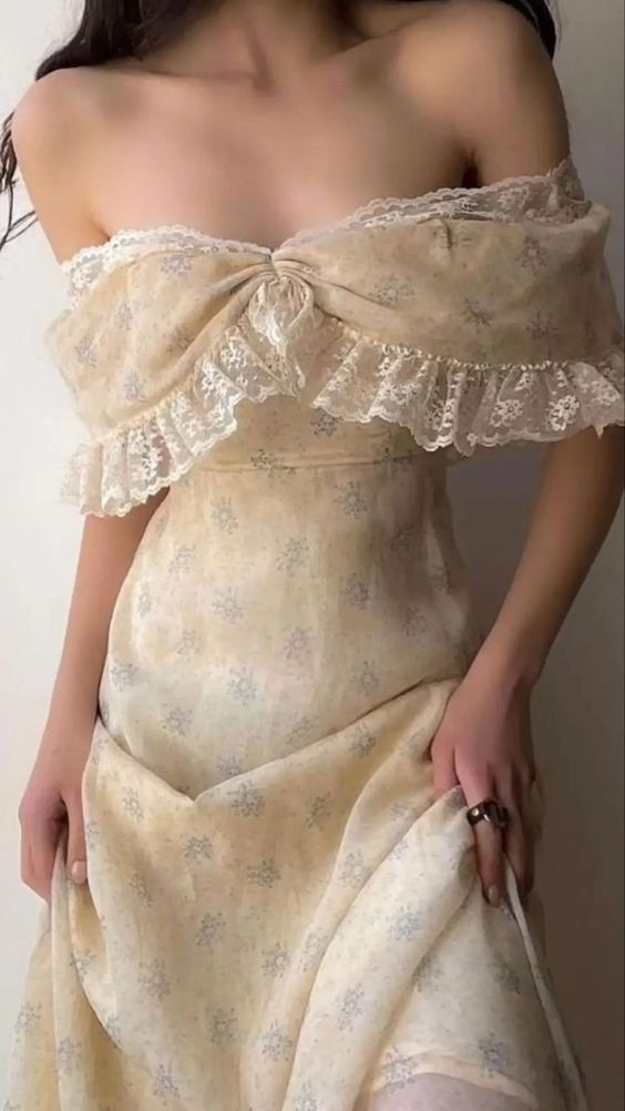 Yellow Print Floral A Line Off the Shoulder Lace Chiffon Prom Dresses Evening Dress Date Dress DP3421