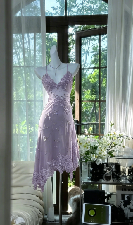 Dreamy Green Appliques Beaded Cute Chiffon Homecoming Dress Date Dress Birthday Dress DP2947
