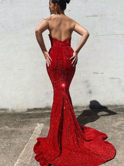 Sparkly Mermaid Sweetheart Sequin Prom Dresses Evening Dresses DP897