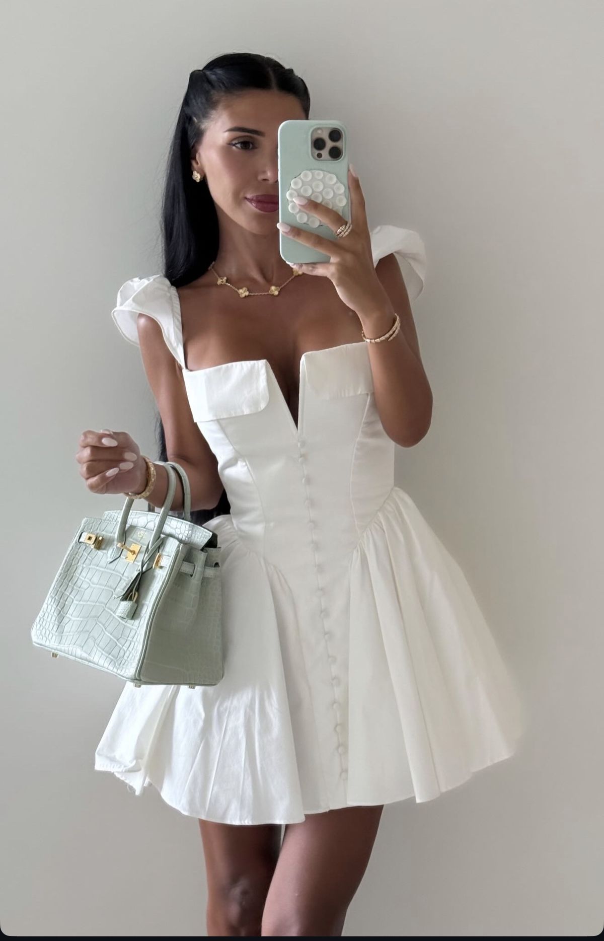 Cute White A Line Straps Satin Short Prom Dress Homecoming Dress DP7143