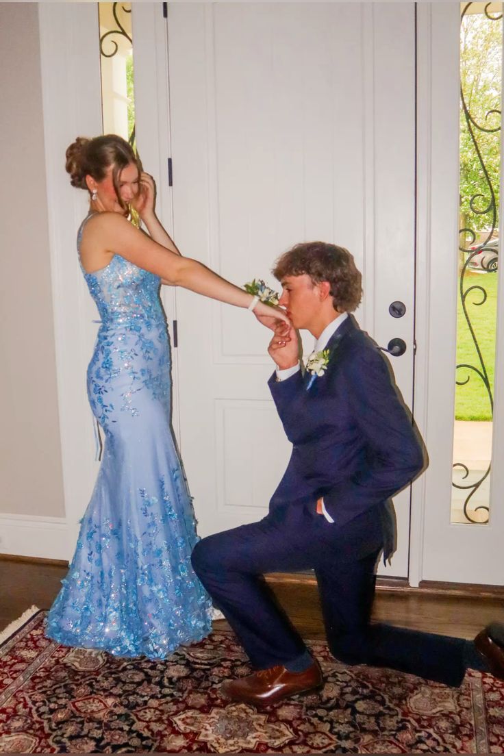 Charming Blue Mermaid Straps Sequin Tulle Prom Dress Evening Dress DP6102