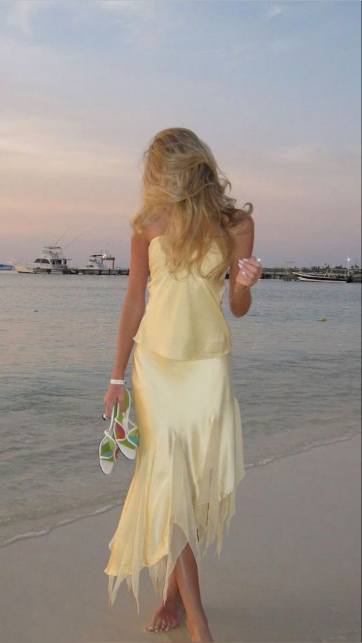 Yellow Two Piece Flowy Halter Satin Chiffon Open Back Formal Party Dress Homecoming Dress DP3002