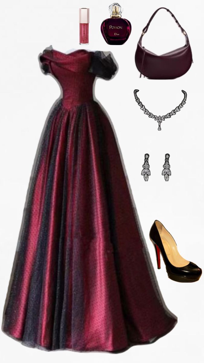 Elegant A Line Off the Shoulder Black Tulle Burgundy Satin Long Prom Dresses Evening Gowns DP4208