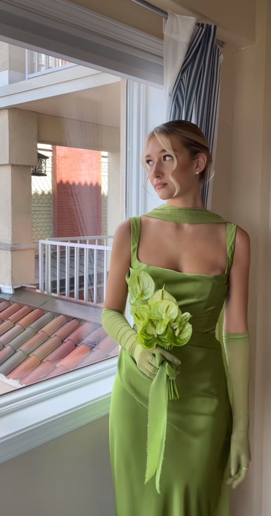 Elegant Fresh Green Sheath Straps Simple Satin Bridesmaid Dress DP5096