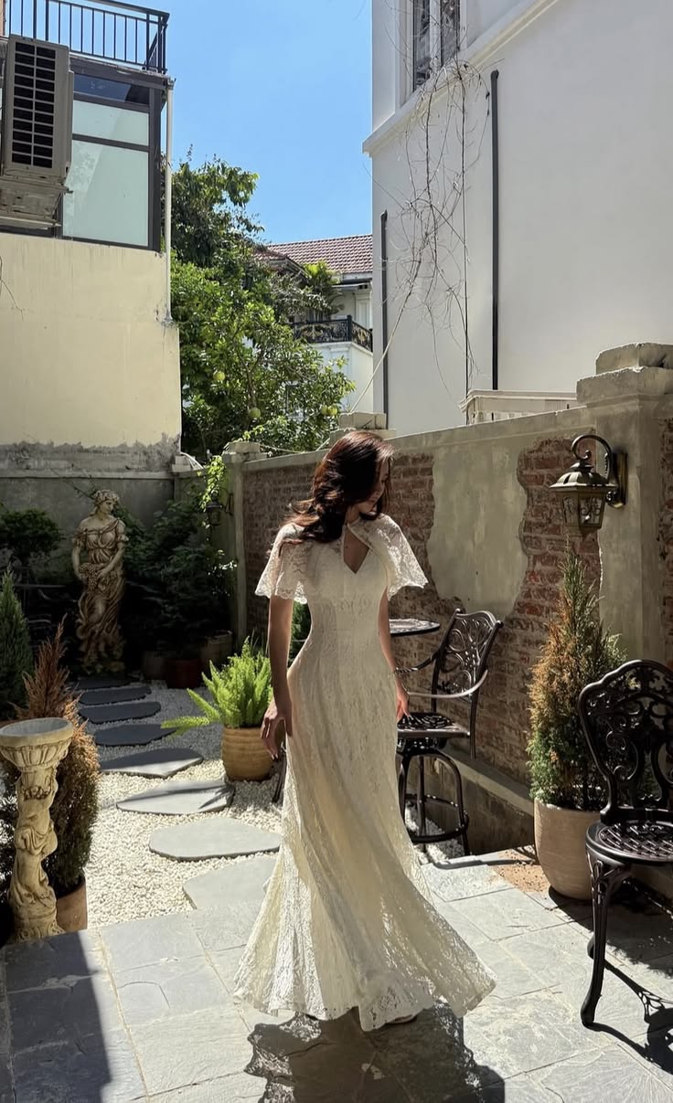 Ivory A Line V Neck Lace Long Prom Dress Party Dress DP8230