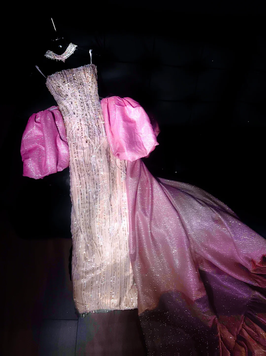 Gorgeous Sheath Strapless Beaded Sequin Tulle Long Party Dress Evening Dress DP2600