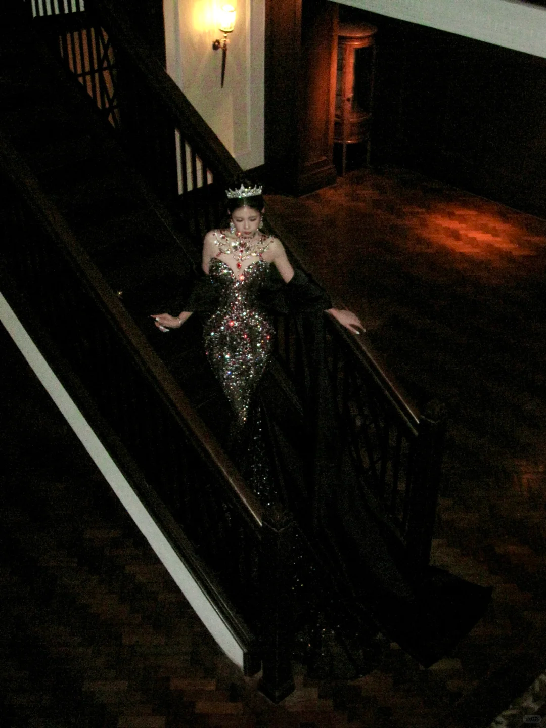 Black Sexy Mermaid Sweetheart Neck Beaded Tulle Prom Dress 16th Birthday Dress DP4248