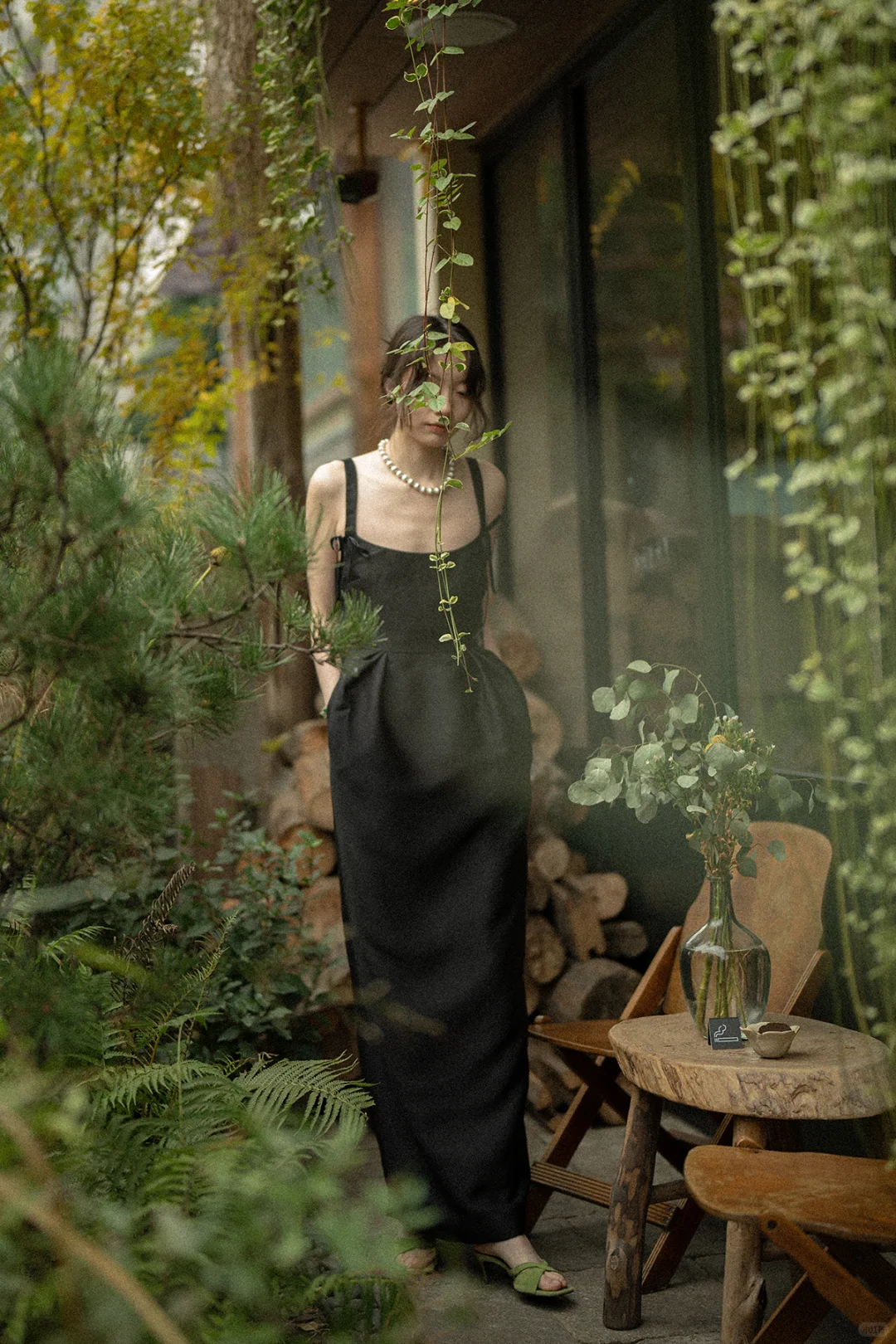 Classic Black A Line Spaghetti Strap Satin Long Prom Dress Party Dress Outfits DP4527