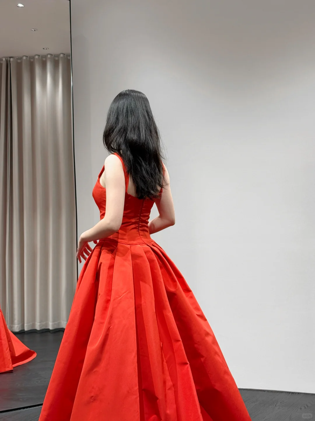 Charming Red A Line Straps Satin Long Prom Dress Evening Dress DP4773