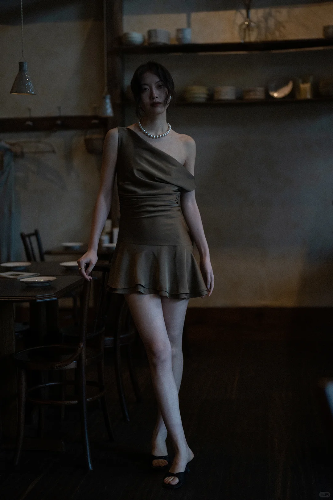 Simple Brown A Line Straps Satin Short Homecoming Dress Outfits DP4535