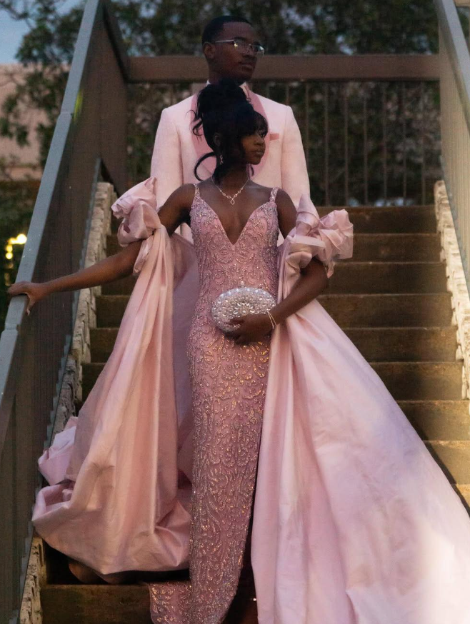 Shiny Pink Sheath Straps Exquisite Beaded Satin Prom Dress with Slit DP5064