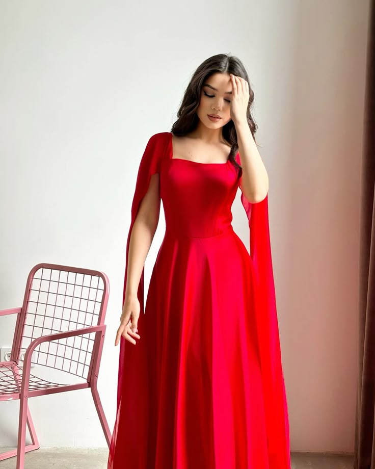 Simple Royal Blue A Line Long Sleeve Chiffon Formal Dress Evening Party Dresses DP3128