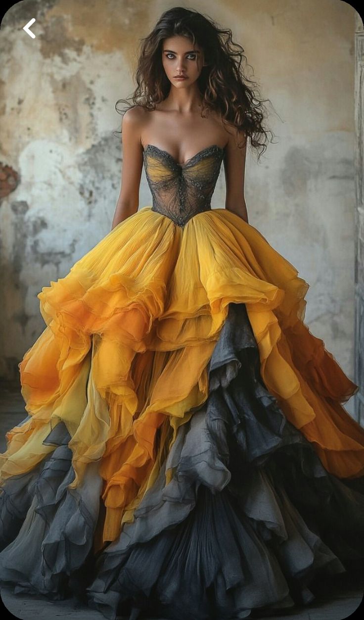 Stunning A Line Sweetheart Neck Lace Grey Yellow Chiffon Party Dress Evening Dress DP2320