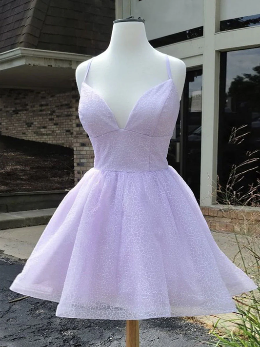 Purple Tulle Short Prom Dress Homecoming Dress DP448