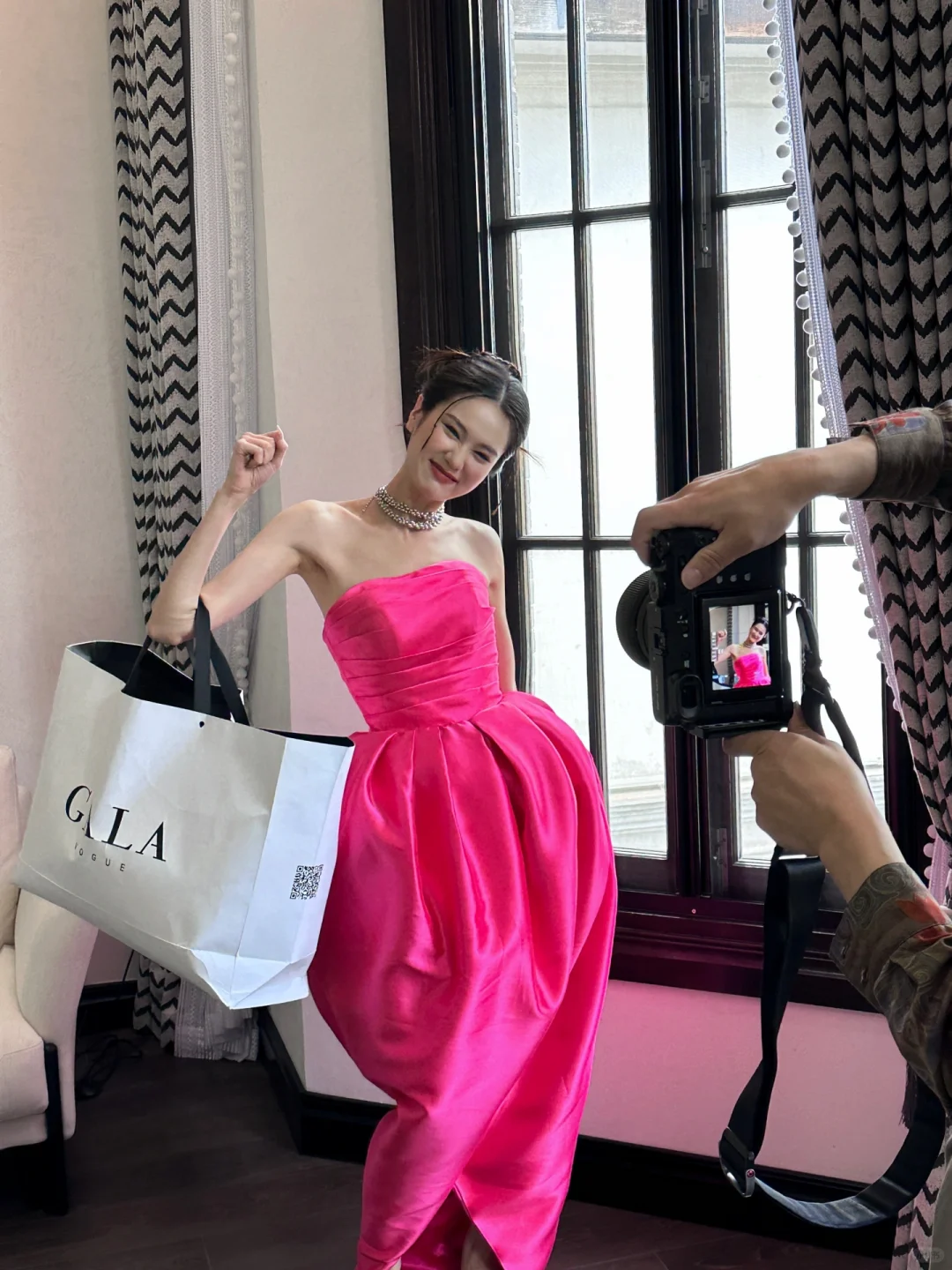 Pink Flower Bud Dress Strapless Satin Prom Dress Graduation Prom Dress DP1976