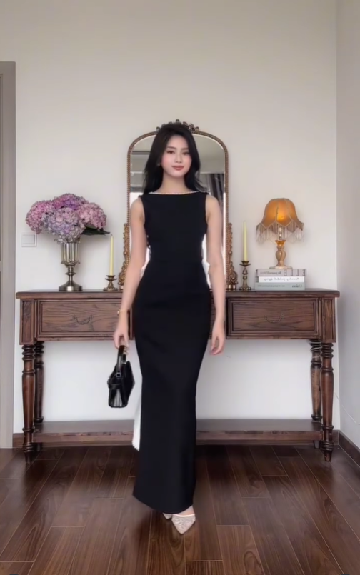 Classic Sheath Round Neck Satin Prom Dress with Bow DP4365