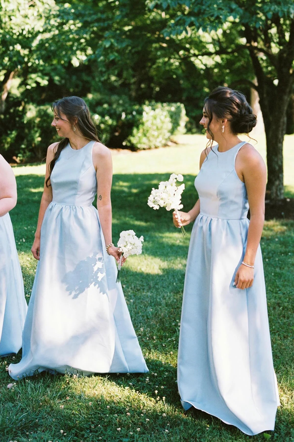 High Neack Ice Blue A Line Bridesmaid Dress DP5869