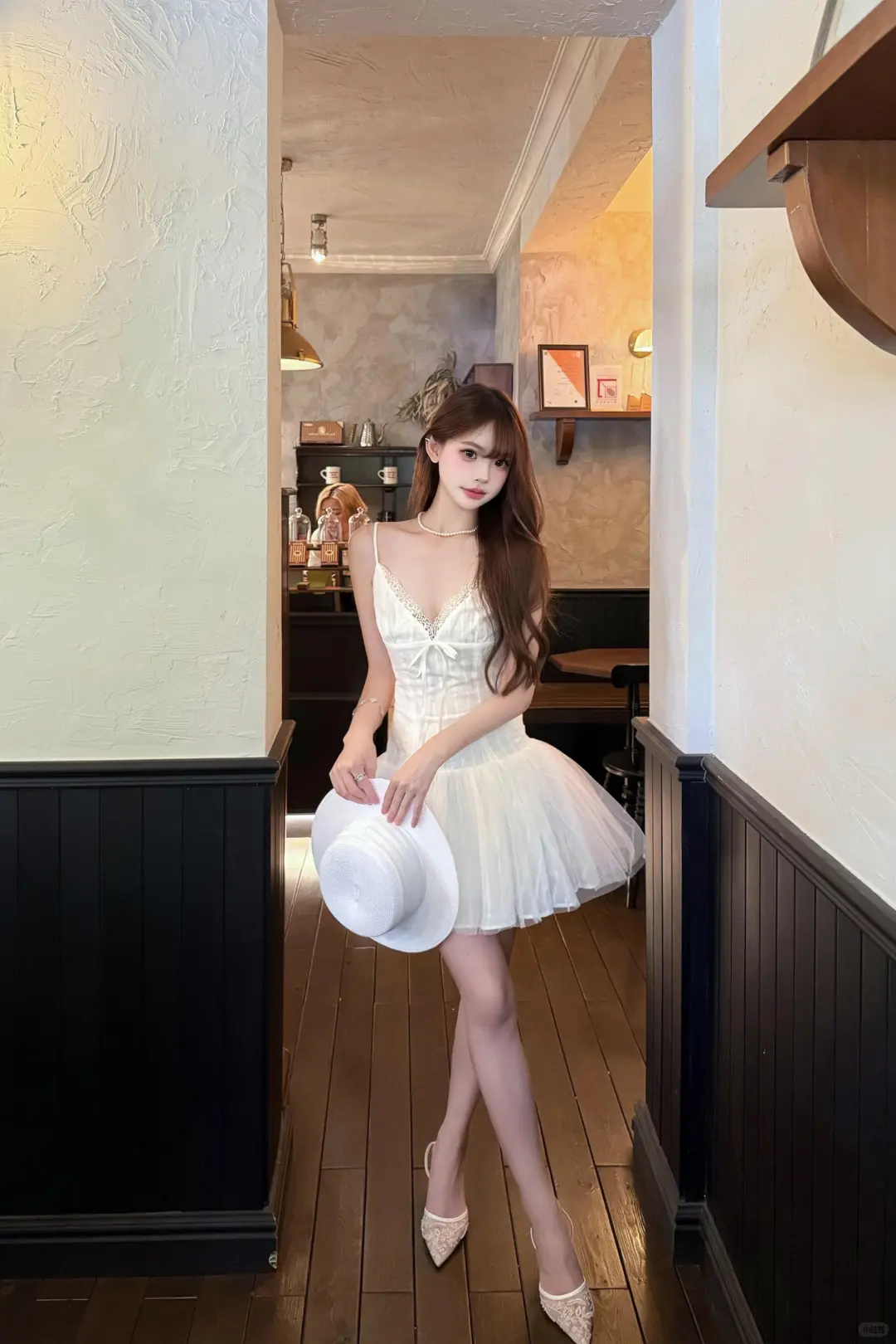 Cute A Line Spaghetti Strap White Lace Tulle Mini Homecoming Dress Cocktail Dress DP2618