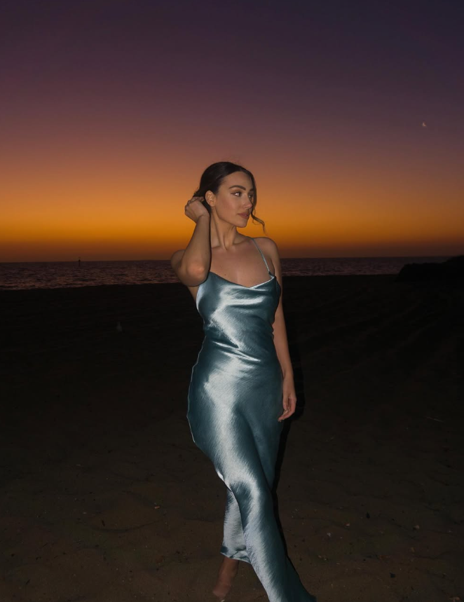 Blue Sheath Spaghetti Straps Satin Prom Dress Formal Dress Party Dress Open Back DP3506