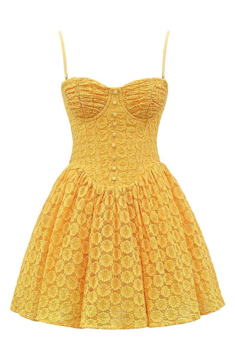Summer A Line Sweetheart Neck Yellow Lace Short Prom Dress Homecoming Dress Outfits DP6838