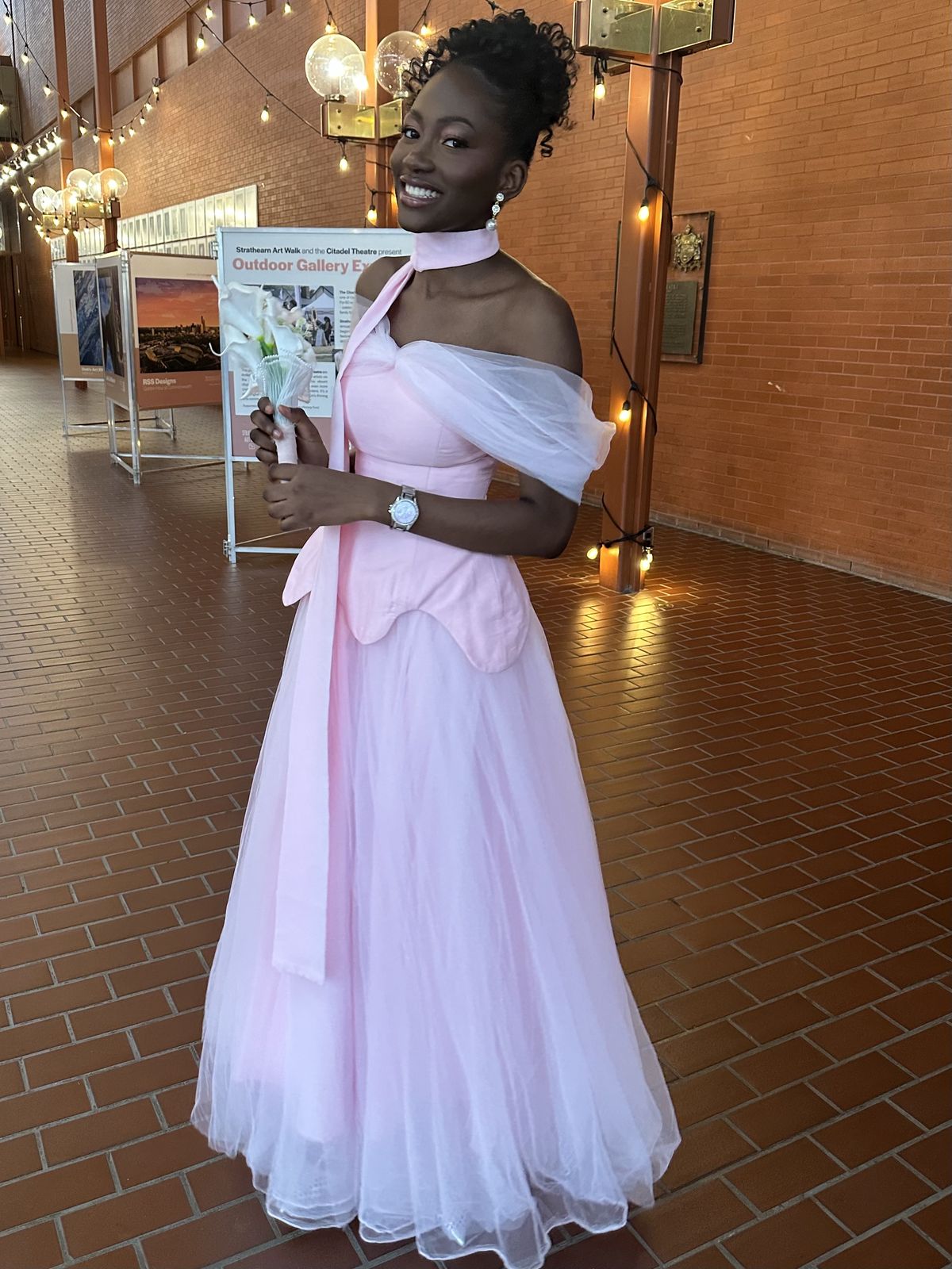 Princess Pink A Line Off the Shoulder Satin Tulle Prom Dress Evening Dress DP6469