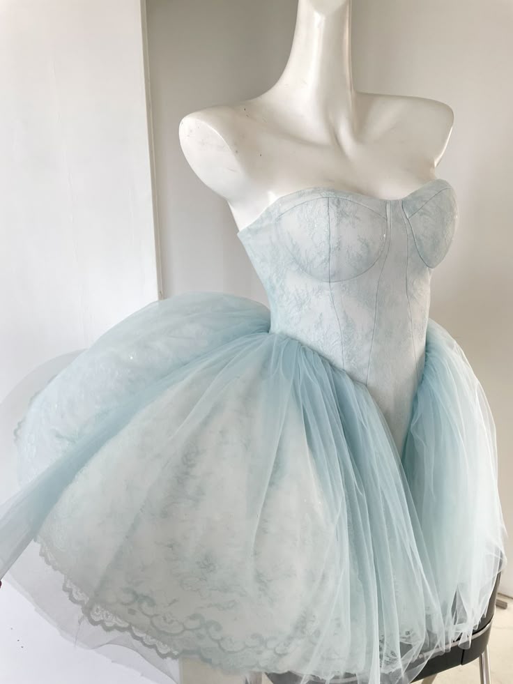 Baby Blue A Line Sweetheart Neck Lace Tulle Short Homecoming Dress Cocktail Dress DP2636