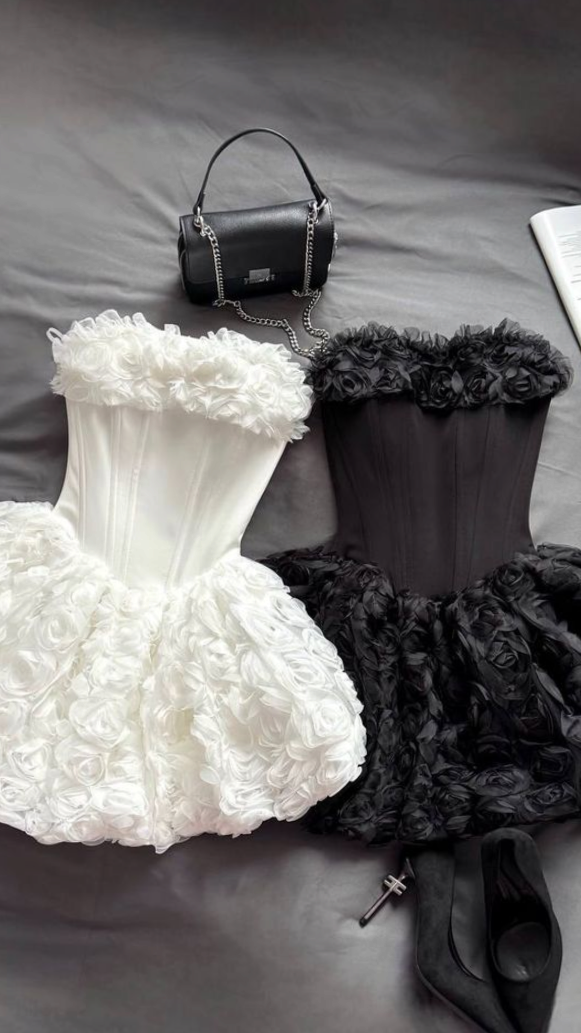 White A Line Strapless Corset Satin Short Prom Dress Homecoming Dress DP7860