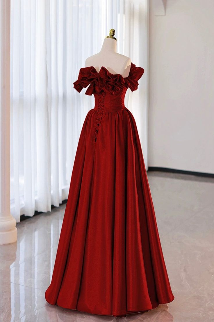 A Line Strapless Satin Long Prom Dress Evening Party Dress DP1038