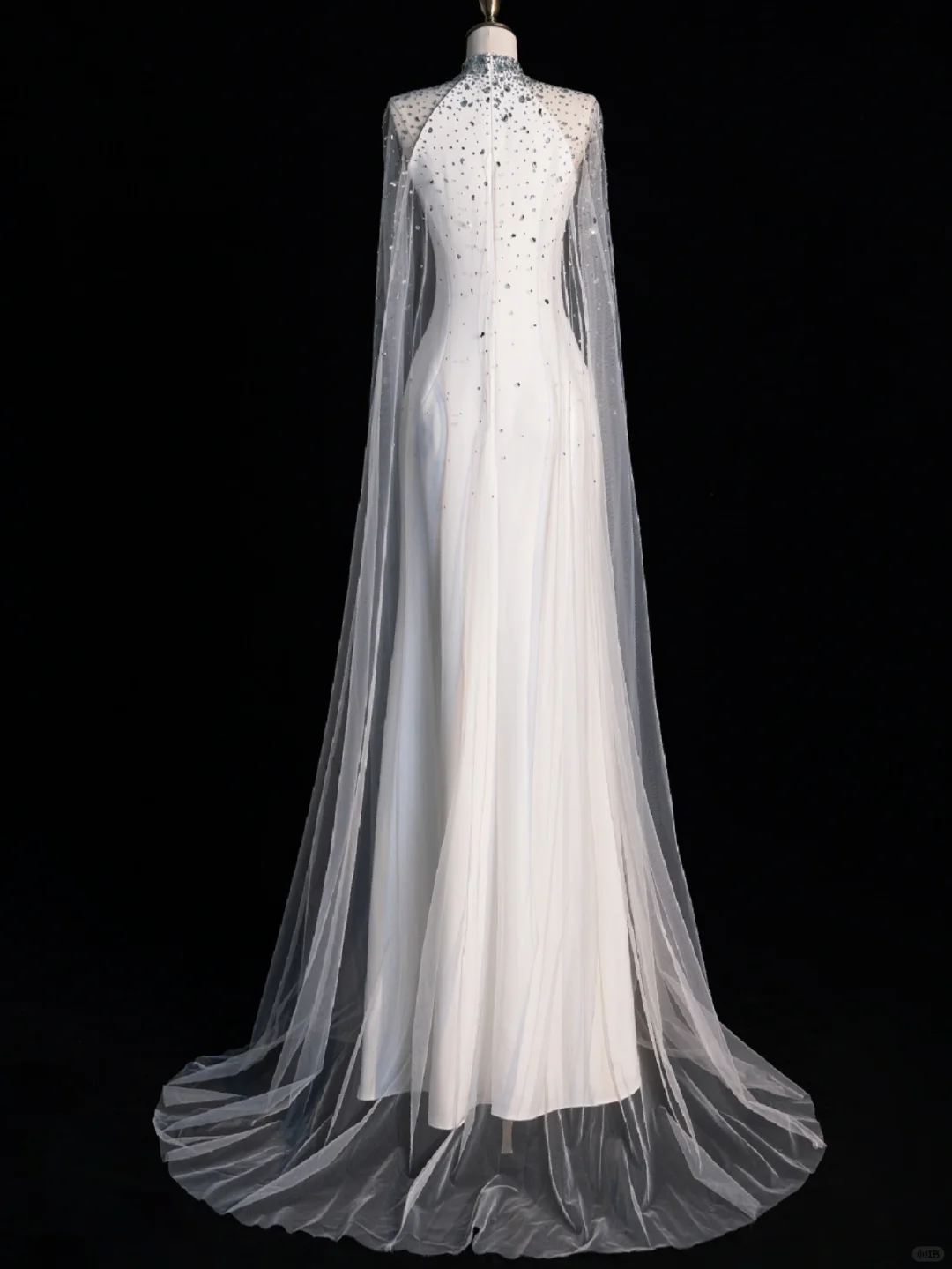 Unique A Line Halter Rhinestones White Satin Tulle Party Dress Evening Dresses DP2358