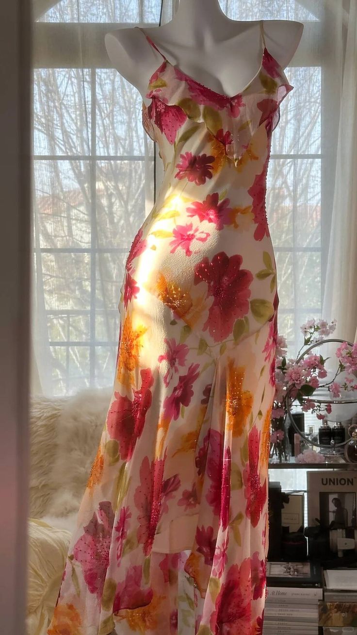 Pretty Chiffon Print Floral Beaded Mermaid Evening Dress Long Formal Party Dress DP3001