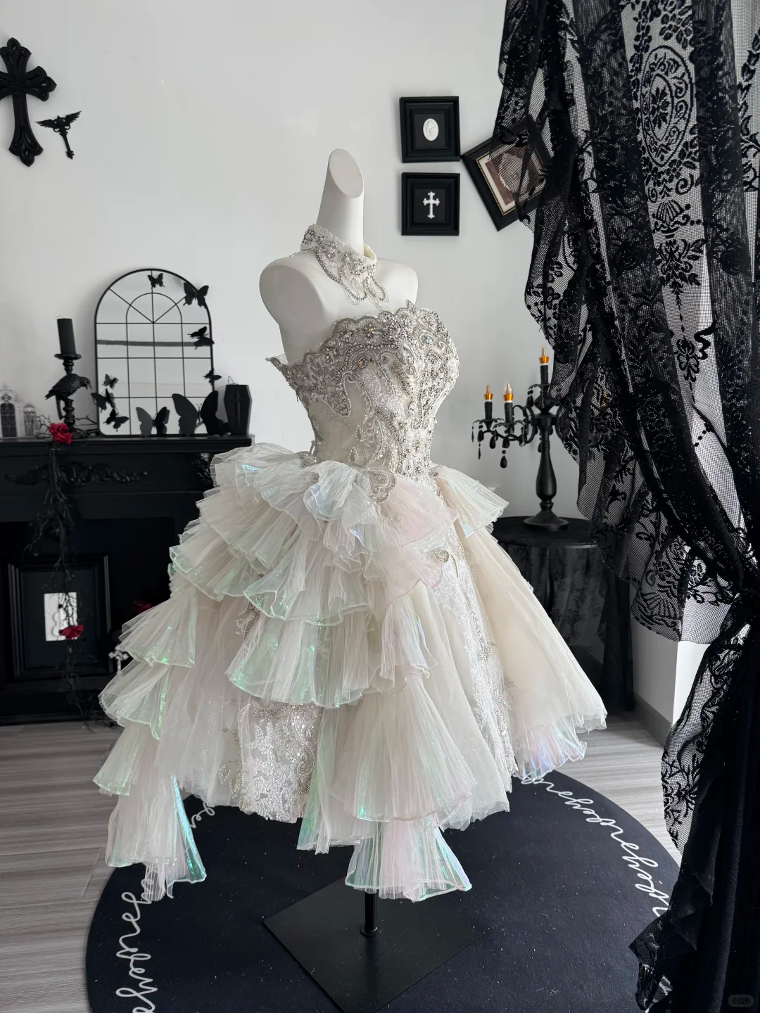 Glamorous A Line Strapless Shiny Beaded Tulle Short Prom Dress Homecoming Dress DP6976