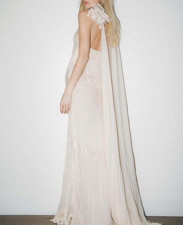 Stunning A Line Spaghetti Strap Tiered Beaded Chiffon Long Prom Dress Graduation Prom Dress DP2044