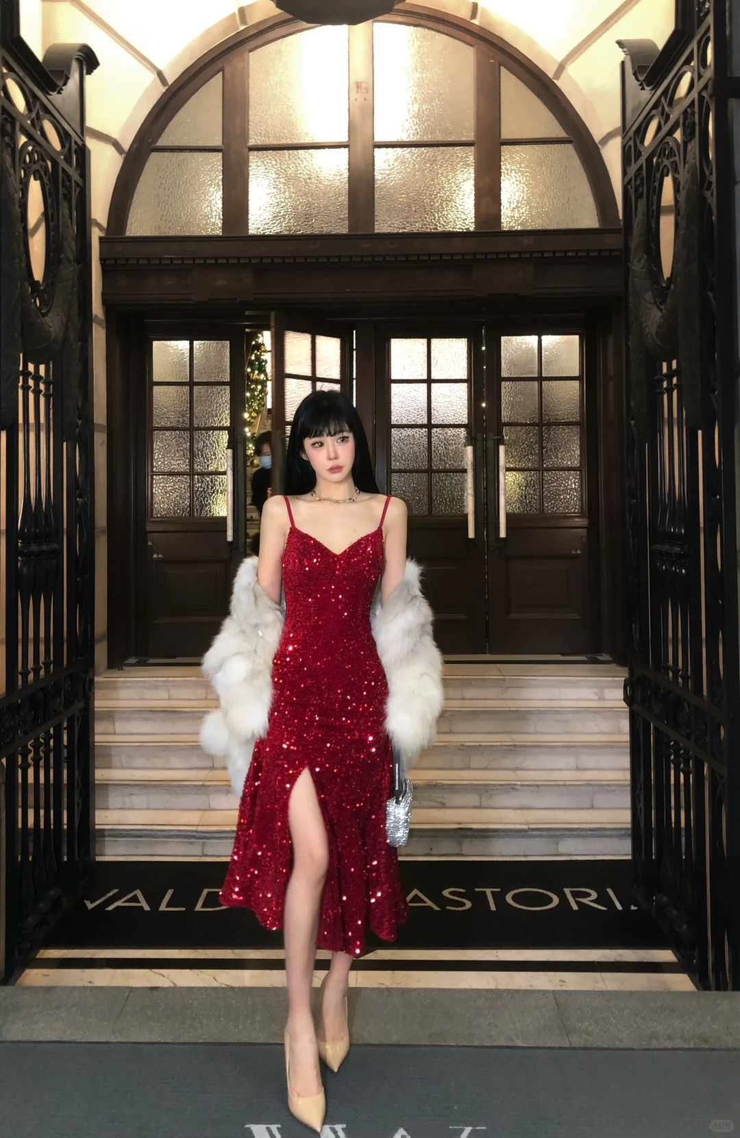 Sexy Red Sheath Spaghetti Straps Sequin Prom Dress Evening Dress DP5767