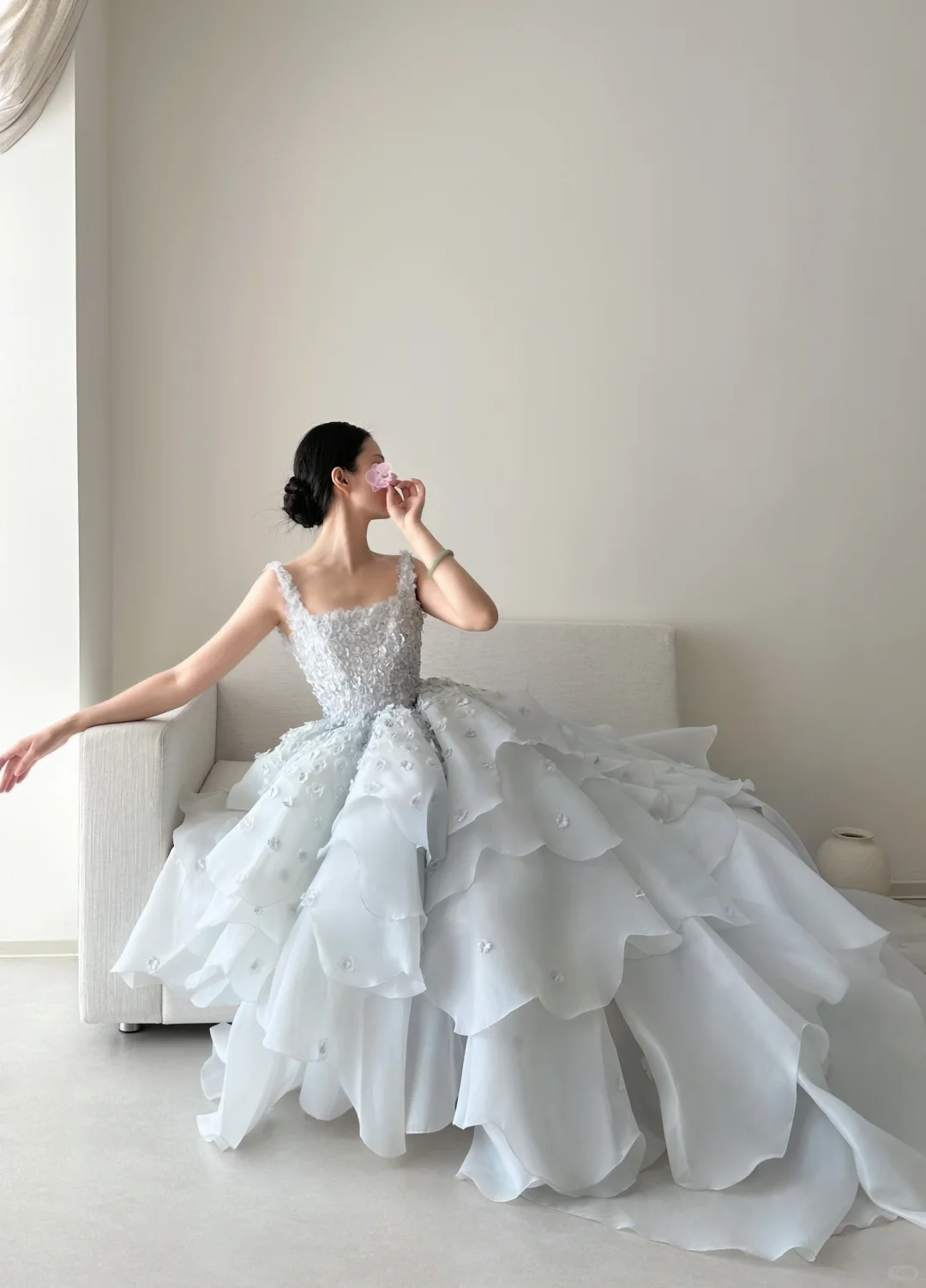 Iceberg Ball Gown Exquisite Floral Layered Organza Prom Dress Formal Dress 16th Birthday Dress DP3447
