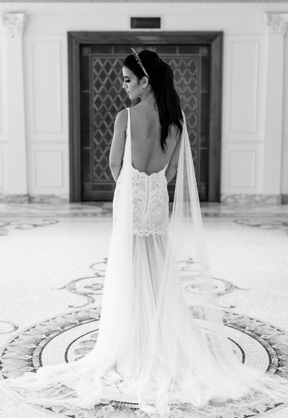Sexy Mermaid Spaghetti Strap Lace Tulle Long Sweep Wedding Dress DP1805