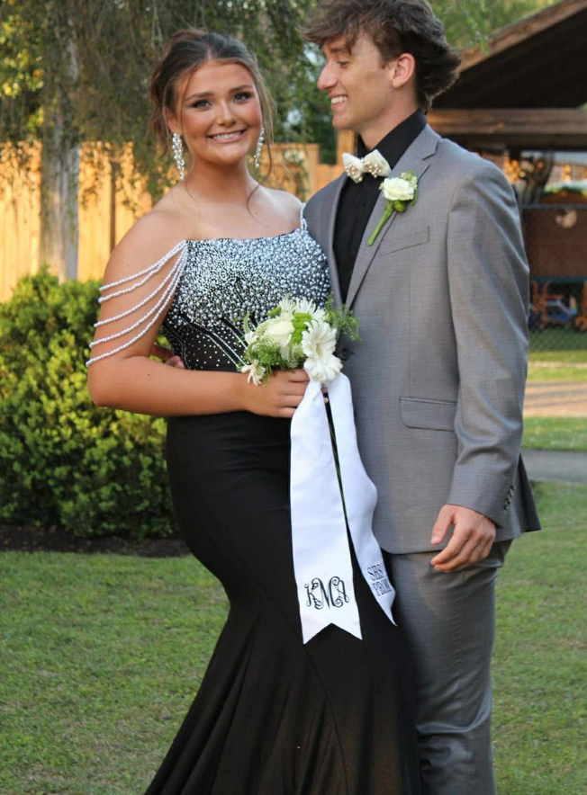 Glamorous Mermaid Off the Shoulder Beaded Black Satin Long Prom Dress Evening Dress DP6277