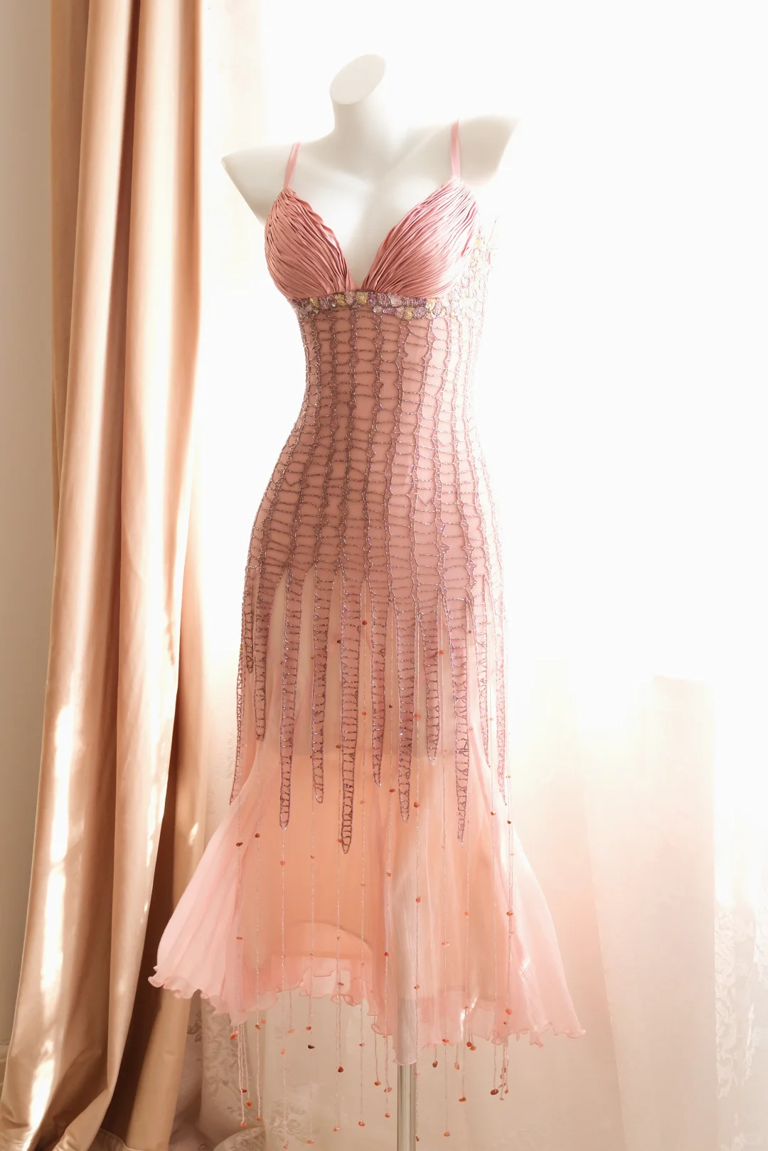 Vintage Pink A Line Exquisite Beaded Chiffon Short Prom Dress Homecoming Dress DP5436