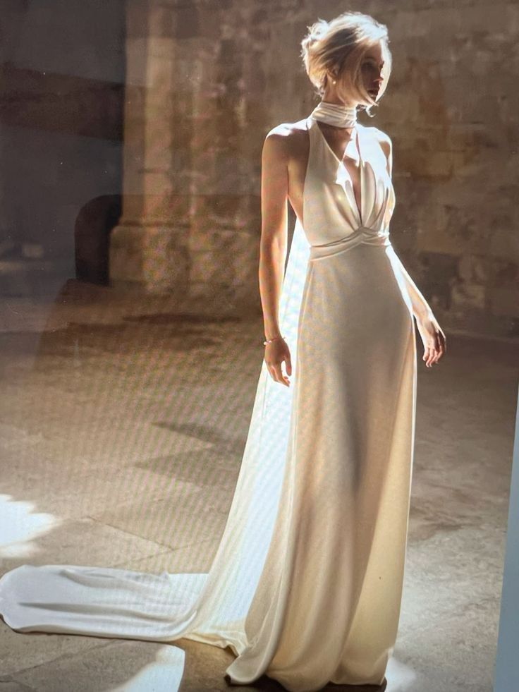 Simple White A Line Halter Satin Open Back Prom Dress 16th Birthday Dress DP3958
