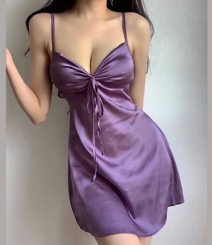 Purple A Line Spaghetti Strap Satin Homecoming Dress Mini Dress Cocktail Dress DP5478