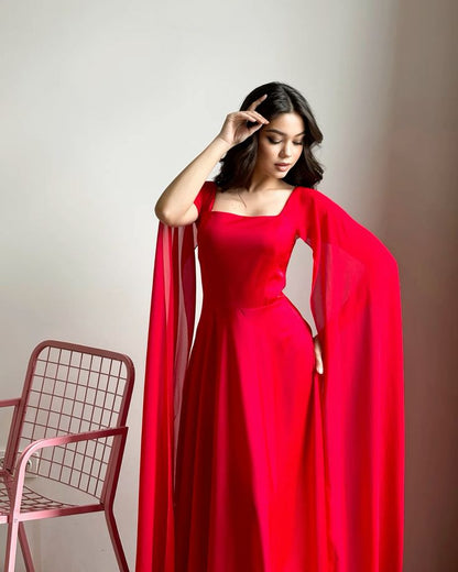 Simple Royal Blue A Line Long Sleeve Chiffon Formal Dress Evening Party Dresses DP3128