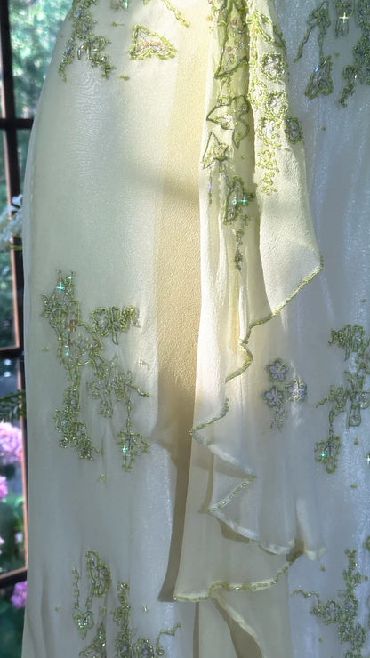 Dreamy Green Mermaid Halter Beaded Chiffon Prom Dress Formal Dress Party Dress DP3514