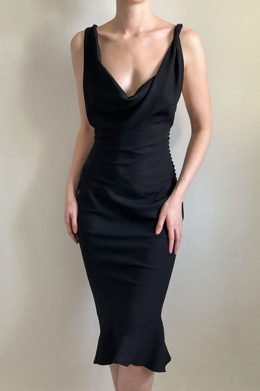 Vintage Sheath V Neck Black Satin Short Homecoming Dress Cocktail Dress DP5498