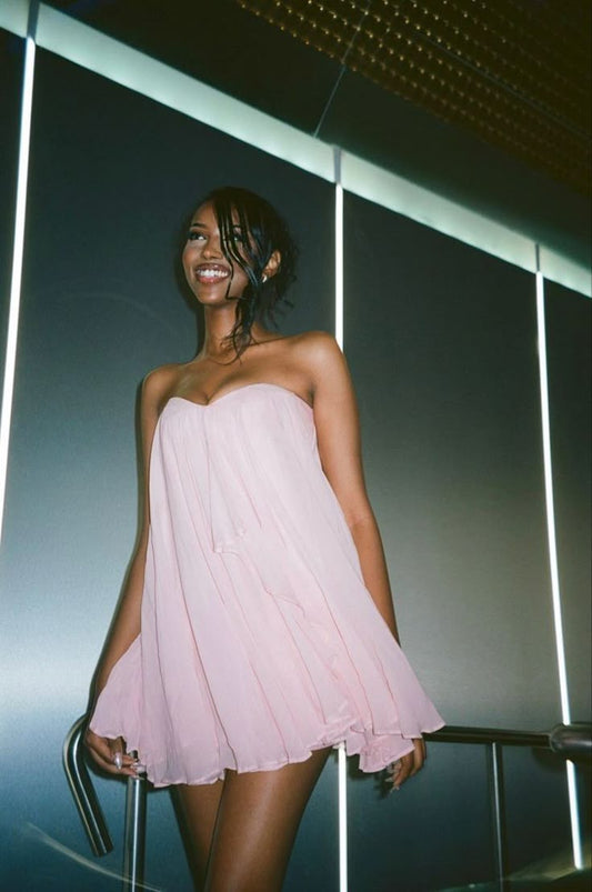 Cute A Line Sweetheart Neck Pink Tulle Short Homecoming Dress DP2833