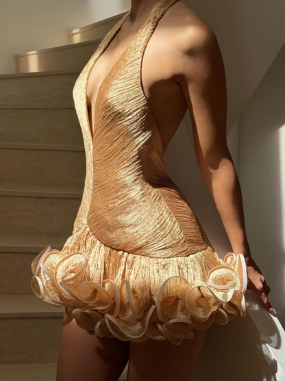 Sweety Pink Line V Neck Tulle Short Homecoming Dress Outfits DP5118